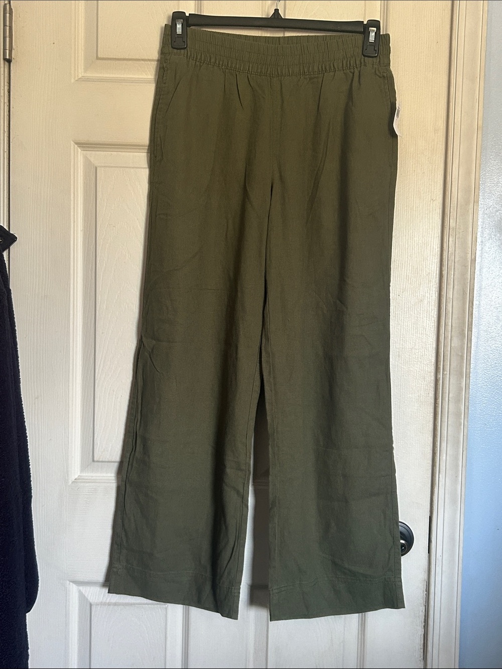NWT Old Navy Olive high rise wide leg linen blend pants size medium